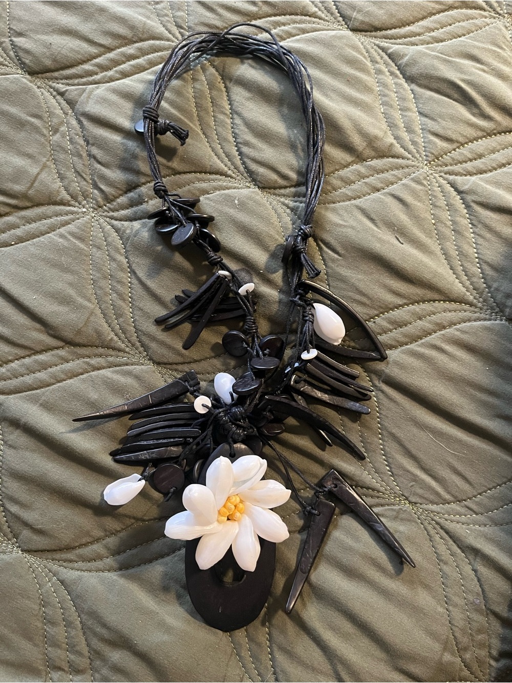 “Midnight Lotus” Fringe Necklace